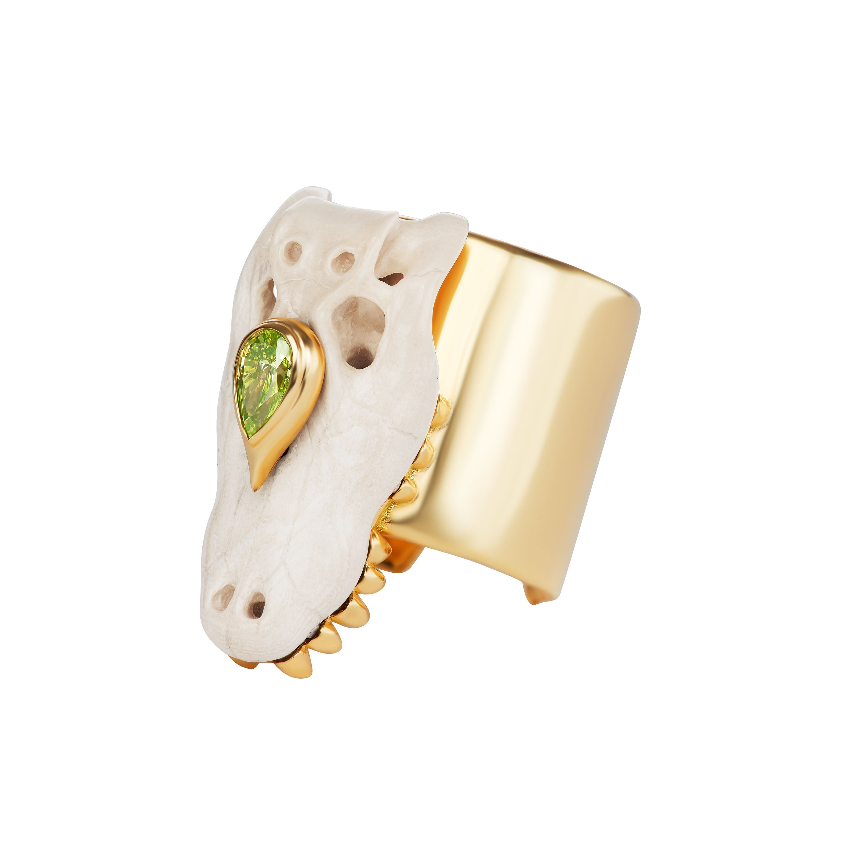 CARVED MAMMOTH GATOR RING