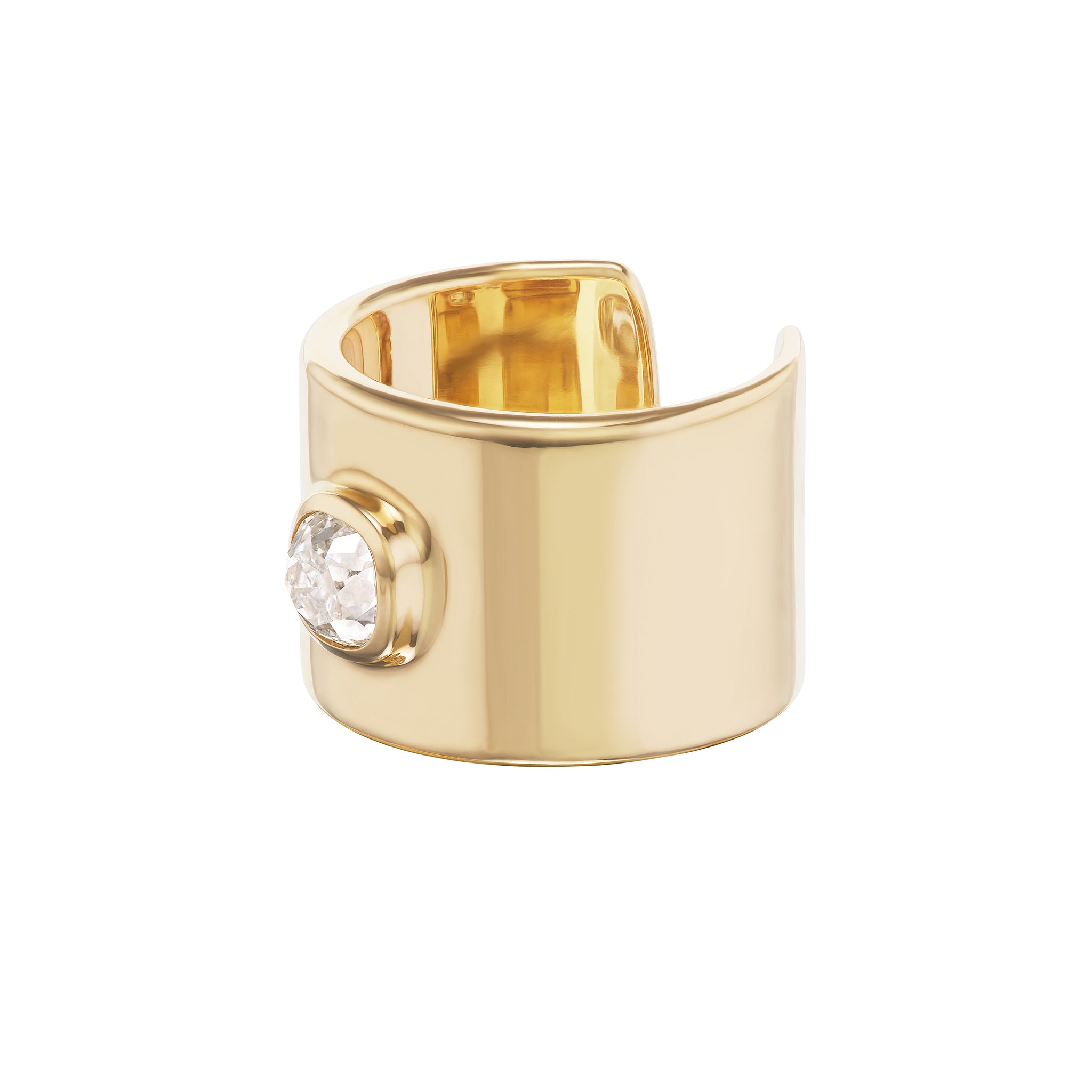 15MM SOLITAIRE CUFF RING
