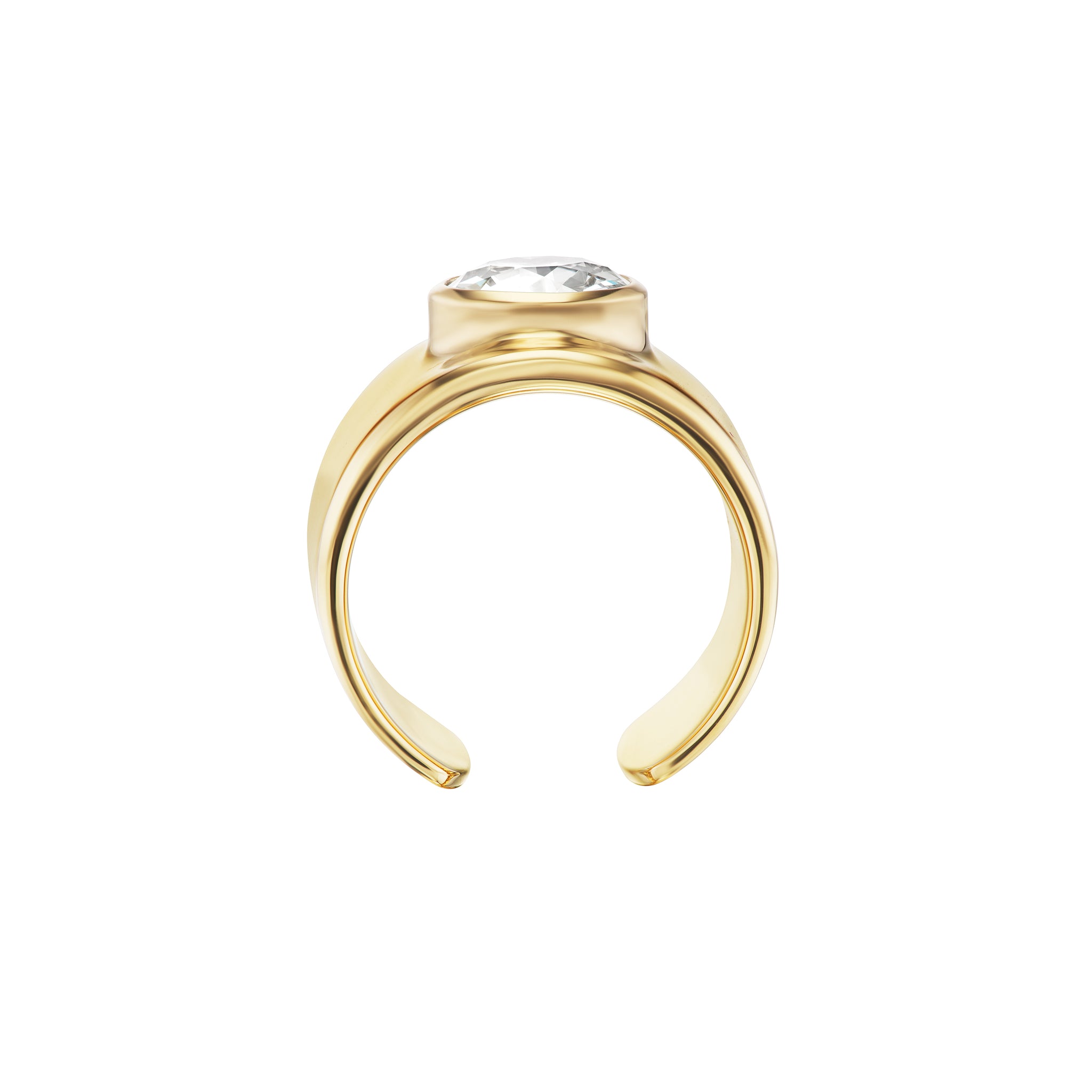 15MM SOLITAIRE CUFF RING