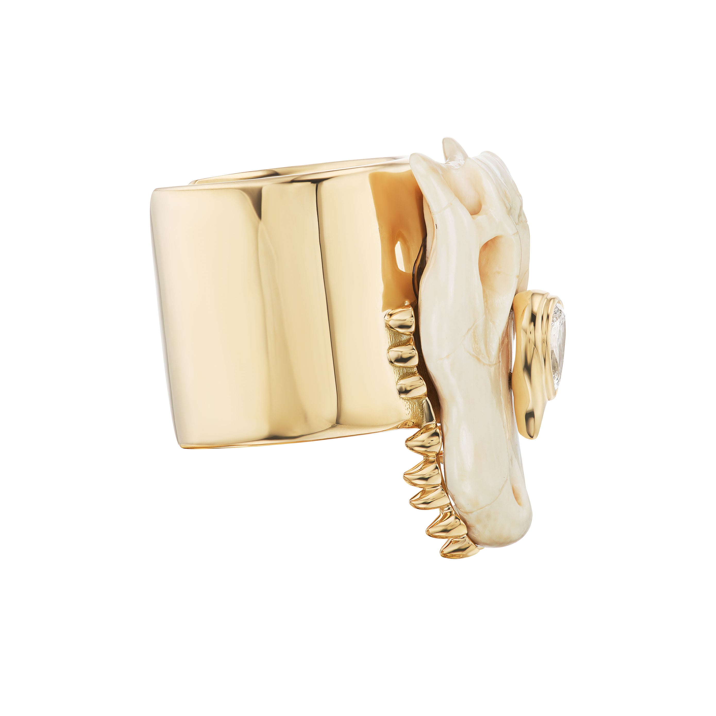 CARVED MAMMOTH GATOR RING
